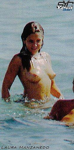 Laura Manzanedo various topless paparazzi shots