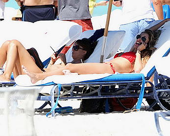 Lauren Stoner caught topless on the South Beach