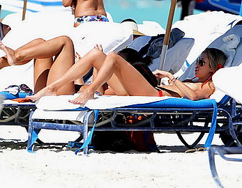 Lauren Stoner caught topless on the South Beach