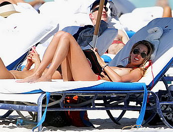 Lauren Stoner caught topless on the South Beach