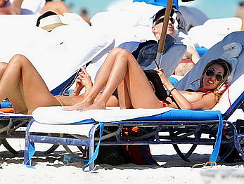 Lauren Stoner caught topless on the South Beach