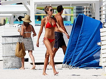 Lauren Stoner caught topless on the South Beach