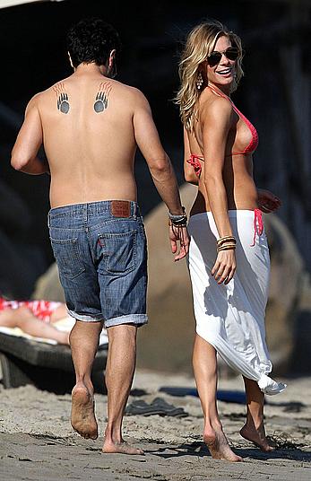 LeAnn Rimes side of boob in tiny bikini in Malibu