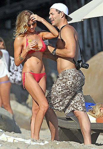 LeAnn Rimes side of boob in tiny bikini in Malibu