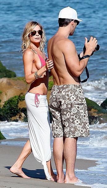 LeAnn Rimes side of boob in tiny bikini in Malibu