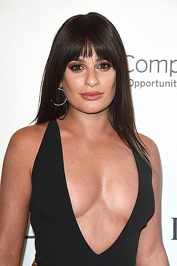 Lea Michele nipple slip at 26th Annual Elton John AIDS Foundation Oscars Viewing Party