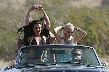 Lea Michele nipple slip on the set of her On My Way music video in Los Angeles