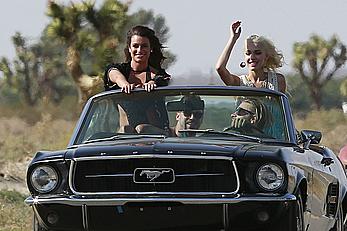 Lea Michele nipple slip on the set of her On My Way music video in Los Angeles