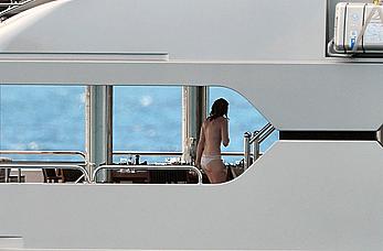 Lily Cole topless on a yacht in St. Barts