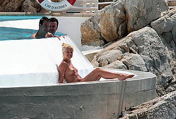 Lily Allen topless candids in France