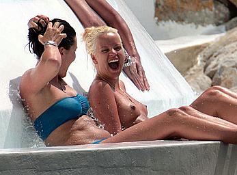 Lily Allen topless candids in France