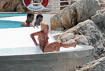 Lily Allen topless candids in France