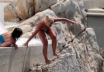 Lily Allen topless candids in France