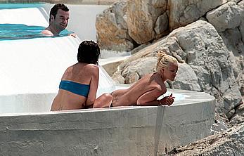 Lily Allen topless candids in France