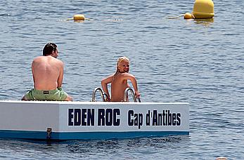 Lily Allen topless candids in France