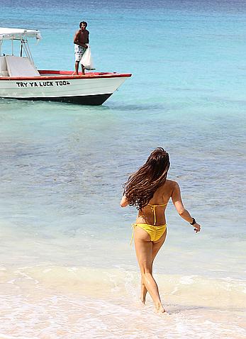 Lizzie Cundy in sexy bikinies on holiday in Barbados