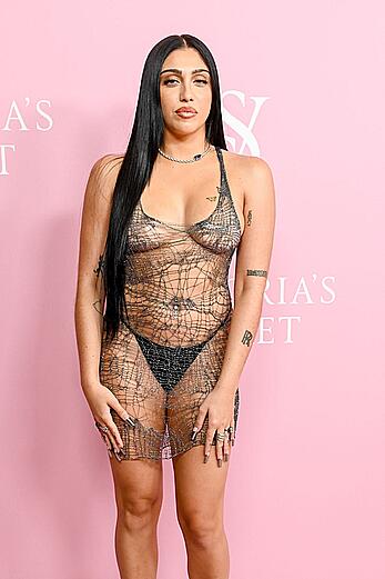 Lourdes Leon in see through dress at Victoria's Secret World Tour 2023 event in New York