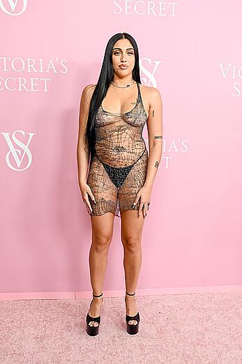 Lourdes Leon in see through dress at Victoria's Secret World Tour 2023 event in New York