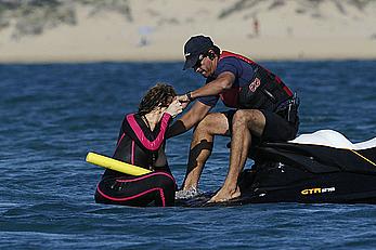 Mariah Carey boobslip wearing a wetsuit in Italy