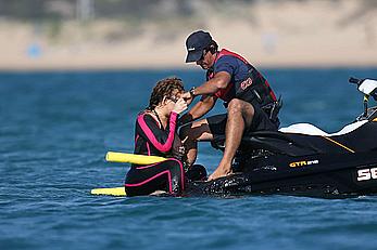 Mariah Carey boobslip wearing a wetsuit in Italy