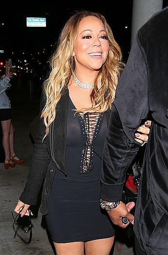 Mariah Carey in see through dress outside Catch Night Club