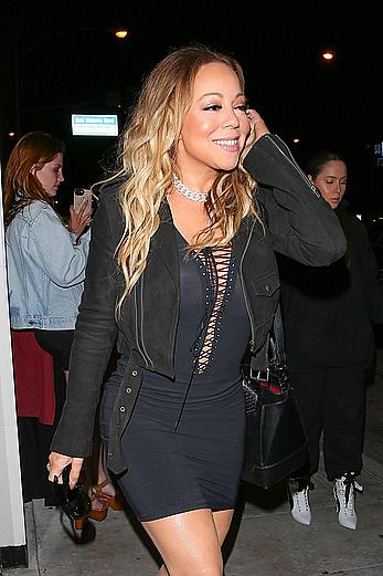 Mariah Carey in see through dress outside Catch Night Club