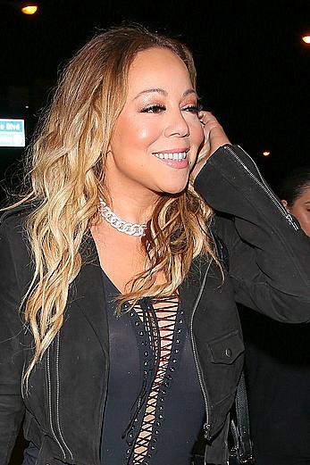 Mariah Carey in see through dress outside Catch Night Club