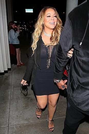 Mariah Carey in see through dress outside Catch Night Club