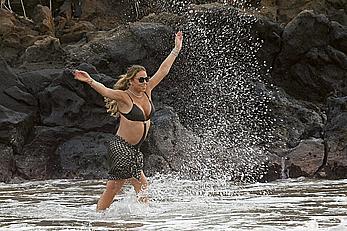 Mariah Carey nipple slip in bikini in Hawaii