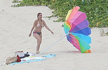 Judge Marilyn Milian caught topless at a Caribbean Beach