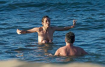 Marion Cotillard topless on a beach in Fuereventura