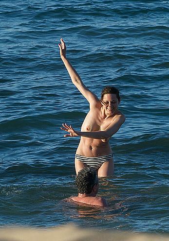 Marion Cotillard topless on a beach in Fuereventura