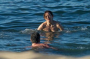 Marion Cotillard topless on a beach in Fuereventura