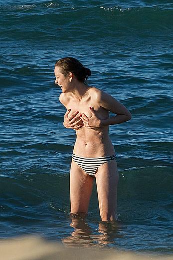 Marion Cotillard topless on a beach in Fuereventura