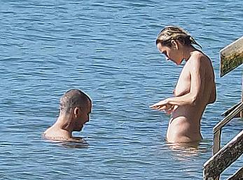 Marion Cotillard swimming fully nude in the ocean in Cap-Ferret