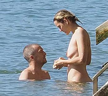 Marion Cotillard swimming fully nude in the ocean in Cap-Ferret