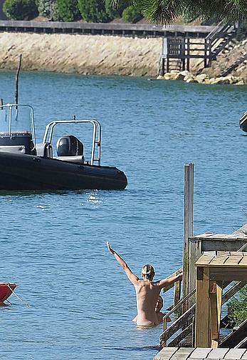 Marion Cotillard swimming fully nude in the ocean in Cap-Ferret