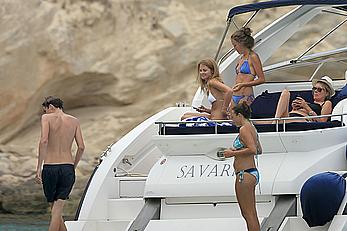 Millie Mackintosh topless on a yacht in Ibiza