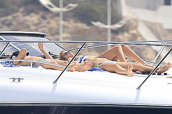 Millie Mackintosh topless on a yacht in Ibiza