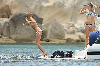 Millie Mackintosh topless on a yacht in Ibiza