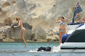 Millie Mackintosh topless on a yacht in Ibiza