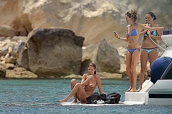 Millie Mackintosh topless on a yacht in Ibiza