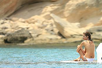 Millie Mackintosh topless on a yacht in Ibiza