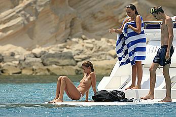 Millie Mackintosh topless on a yacht in Ibiza