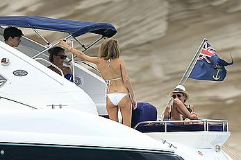 Millie Mackintosh topless on a yacht in Ibiza