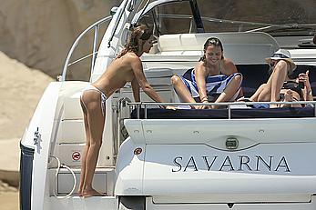 Millie Mackintosh topless on a yacht in Ibiza