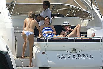 Millie Mackintosh topless on a yacht in Ibiza