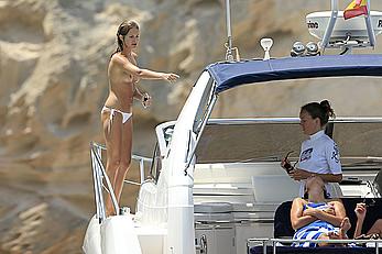 Millie Mackintosh topless on a yacht in Ibiza