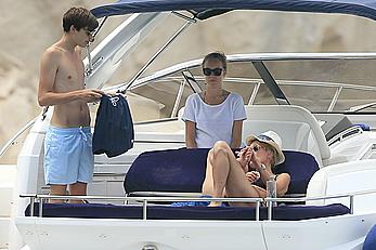 Millie Mackintosh topless on a yacht in Ibiza