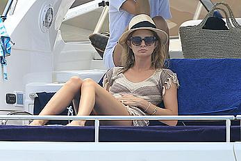 Millie Mackintosh topless on a yacht in Ibiza